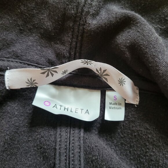Athleta Womens Black Asymmetrical Zip Jacket S Fleece-Lined - Picture 3 of 3